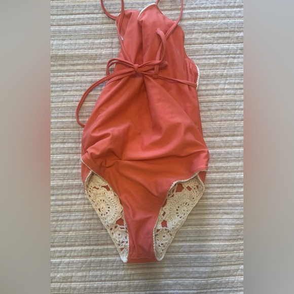 Boho Crochet One-Piece Swimsuit | Retro Festival Swimwear - Picture 8 of 8